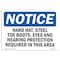Signmission OSHA Sign, Hard Hat Steel Toe Boots Eye & Hearing, 10in X 7in Plastic, 10" W, 7" H, Landscap OS-NS-P-710-L-13270 - alternate 1